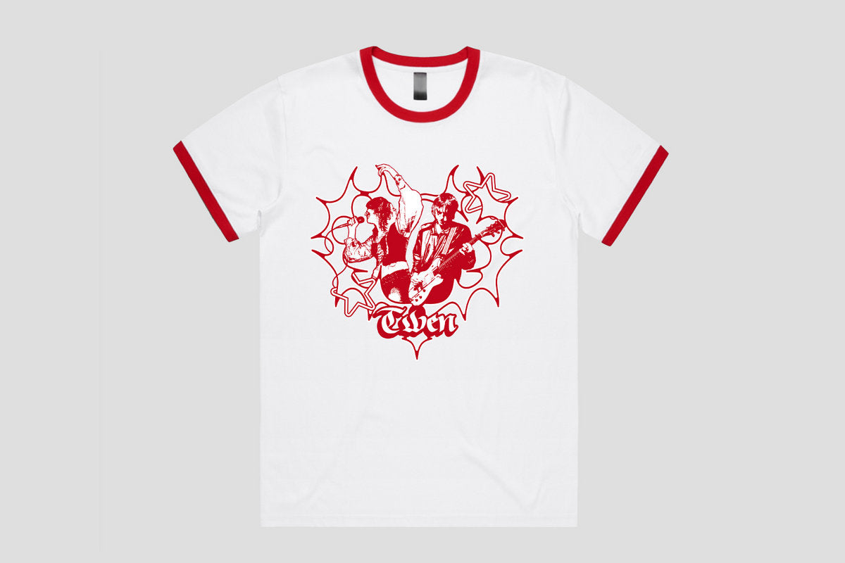 Heart Ringer Tee - Red/White